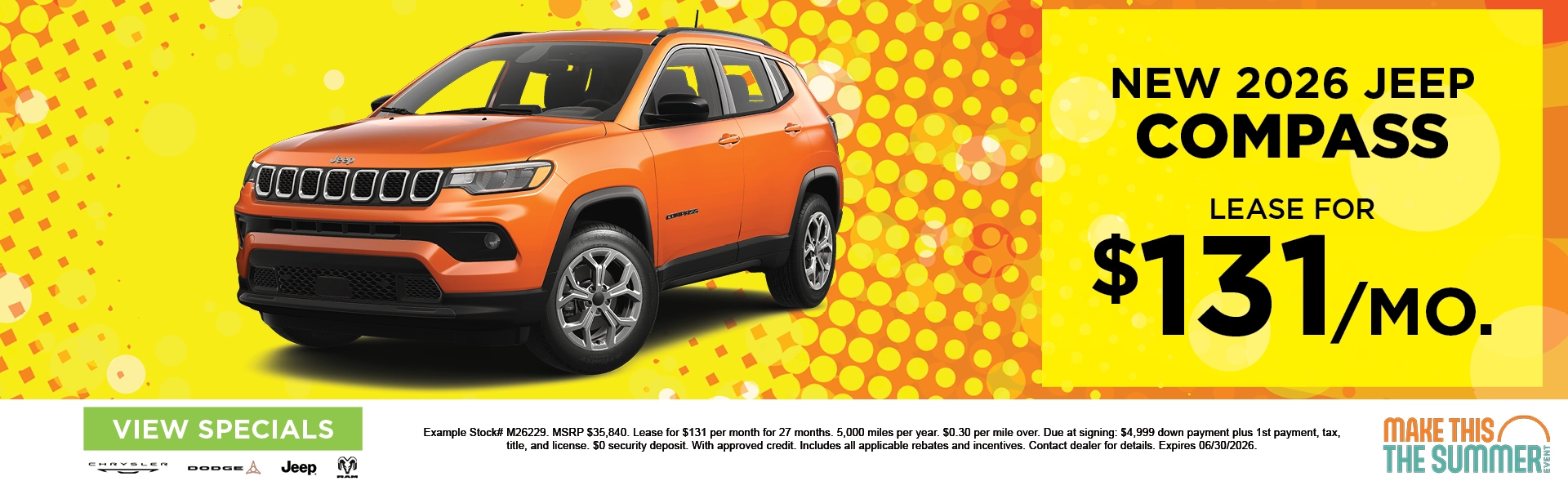 New 2026 Jeep Compass - Lease for $131 a month